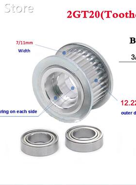 2GT 20 Tooth Synchronous Wheel Idler Pulley Bore 3mm 4mm 5mm