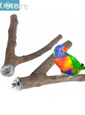 Parrot Wood Raw Fork Stand Rack Toy Hamster Branch Perches F