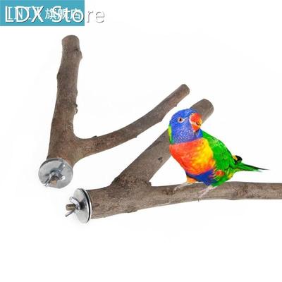 Parrot Wood Raw Fork Stand Rack Toy Hamster Branch Perches F
