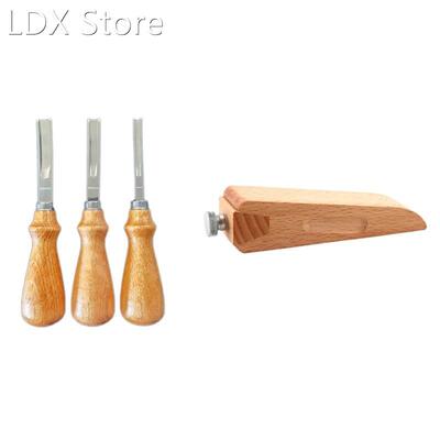3Pcs Leather Craft Edge Skiving Beveler Tool Set 4mm 6mm and