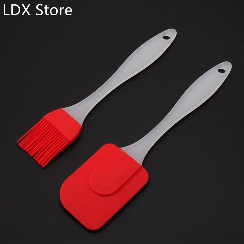 2PCS Silicone Spatula Barbeque Brush Set Cooking Utensil Too