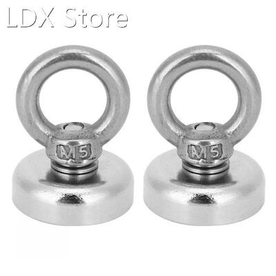 2PCs 31lbs D25 Magnetic Hook Lifting Fishing Magnet Hardware