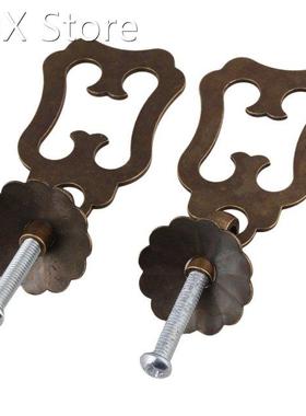 2Sets Brass Retro Cabinet Door 45mm Length Pull Handle with
