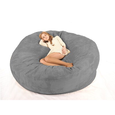 Luxury 7-Foot Bean Bag Chair with Microsuede Cover Black, Ma