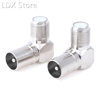 2pcs/Set Aluminium Alloy Right Angle TV Aerial Antenna Plug