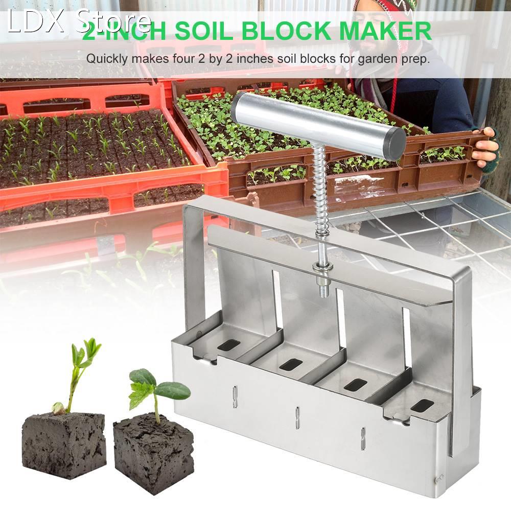 Handheld Seedling Soil Blocker 2-Inch Soil Block Maker with