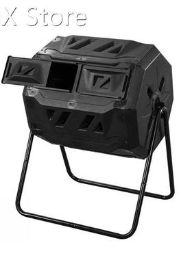 Compost Bin Outdoor Dual Chamber Tumbling Composter Gardenin