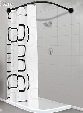 Extendable Corner Shower Curtain Rod Pole Black Stainless St