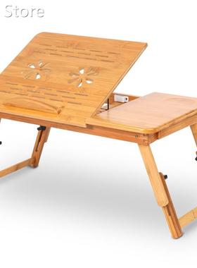 1Pc Adjustable Table Bamboo Computer Desk Rack Shelf Dormito