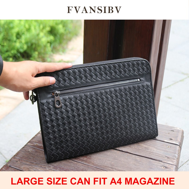 Men's Clutch Bag  Genuine Leather Large Capacity A4 Lux