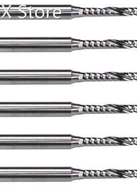 6X, 2mm x 15mm Carbide Single Flute Spiral End Mill CNC Rout