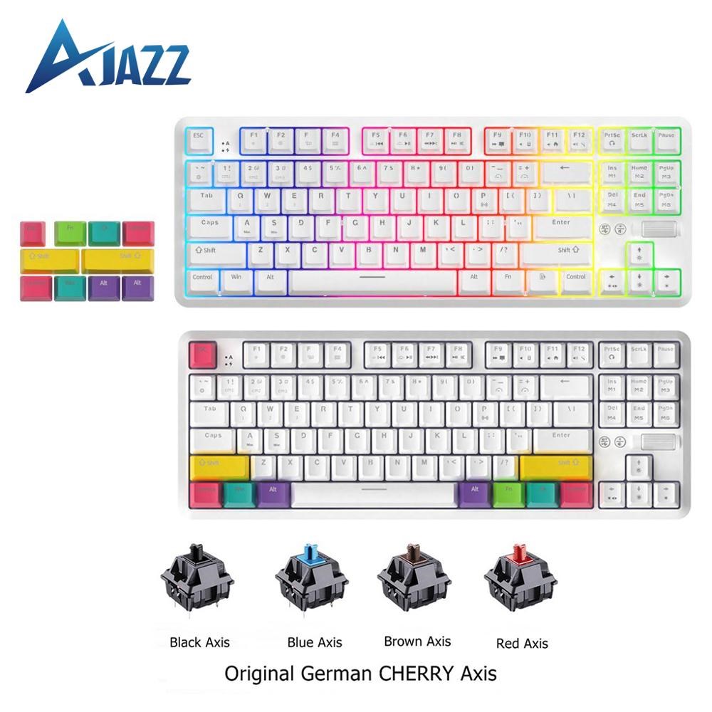 Ajazz K870T Mechanical Keyboard Bluetooth / Type C Wired Du