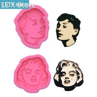 Women Men Head Avatar Keychain Epoxy Resin Mold Earrings Pen
