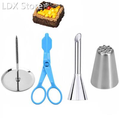 4PCS Stainless Steel Puff Piping Nozzle Tips Grass Cake Flow