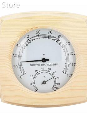 Wooden Temperature Humidity Meter Hygrothermograph Thermomet
