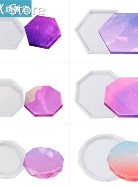 Crystal Epoxy Coaster Resin Mold Cup Mat Pad Casting Silicon