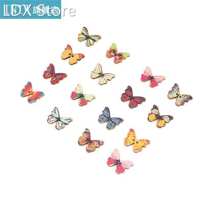 buttons for button Butterfly Wood Button Cartoon Wooden Mix