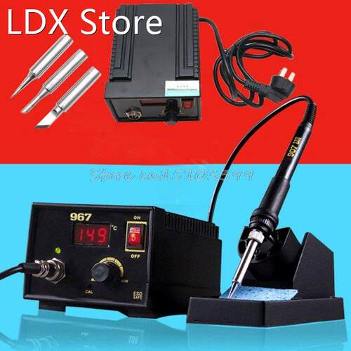 110V 220V 967 Electric Rework Soldering Station Iron LCD Dis