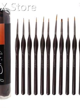 12pcs/set Scriptliner Detail Fine Paint Brushes Nylon Hair L