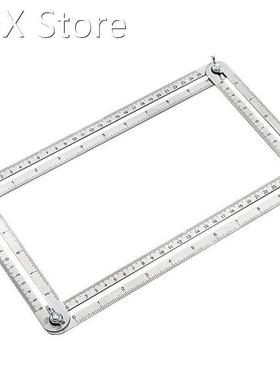 1PCS Stainless Steel Foldable Multi Angle Ruler Template Too