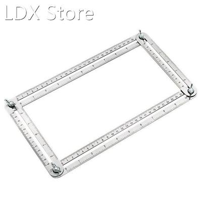1PCS Stainless Steel Foldable Multi Angle Ruler Template Too