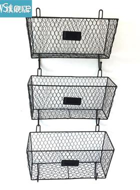 3pcs Wire Letter Mail Mount Metal Rack Basket Vintage Triple