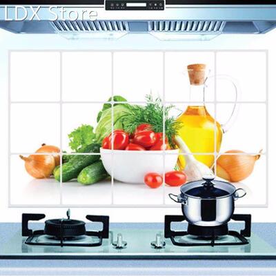 Useful Kitchen Oilproof Removable Wall Stickers Aluminum foi