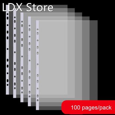 100 Pages/pack A4 11-hole Clear Loose-Leaf Waterproof Multip