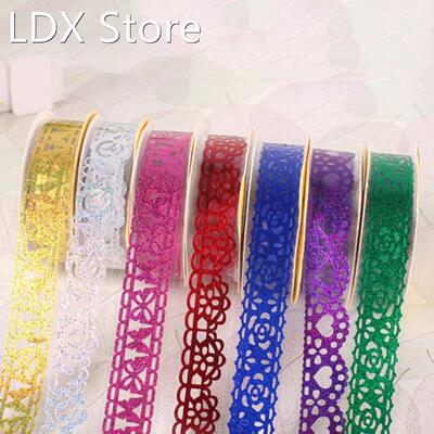 Beautiful 1 Roll DIY Washi Lace Roll Decorative Sticky Ribbo