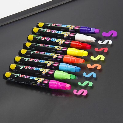 8 Colors Highlighter Fluorescent Liquid Chalk Marker Neon Pe