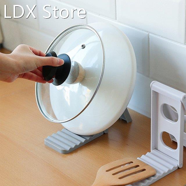 Foldable Lid Rest Kitchen Utensil Rack Pot Lid Spoon Holder