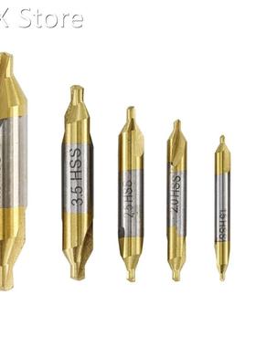 6pcs 1.0-5.0mm HSS TiN Coated Center Drill Bit Set Metalwork
