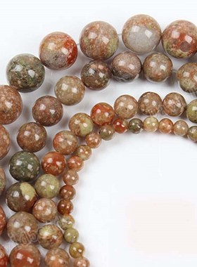 Round Beads Unakite Natural-Stone Jewelry-Making Fctory-Pric