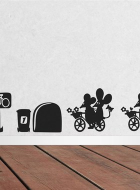 Funny 3d Mouse Hole Wall Stickers For Kid Room Kitchen Bedro