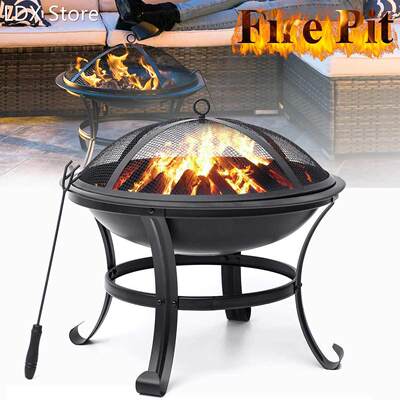 BBQ Grill Outdoor Fire Pit Stove Garden Patio Wood Log Barbe