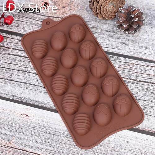 15 Holes Easter Eggs Chocolate Molds Silicone 适用于m Cake M