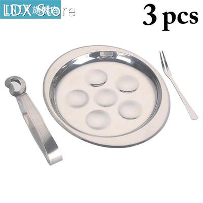 3Pcs/Set Grill Tools Stainless Steel Escargot Dish E
