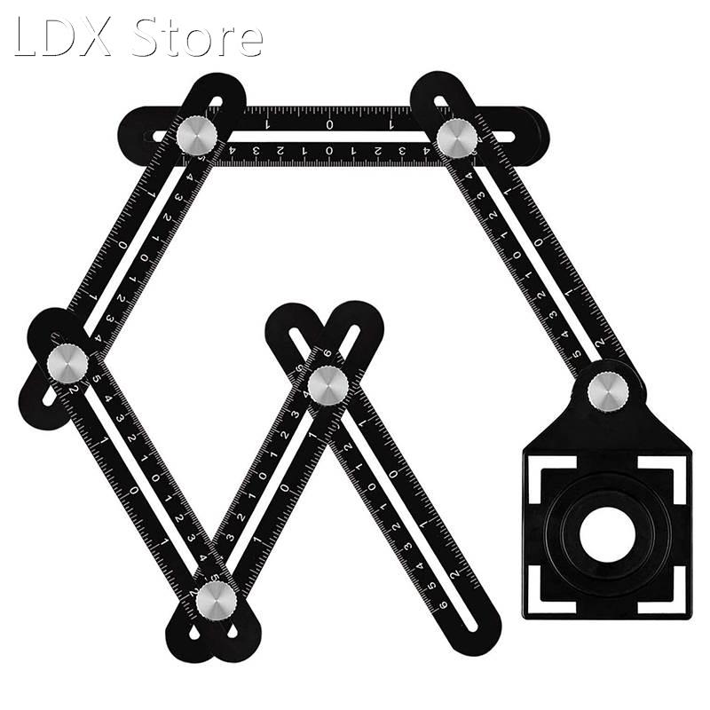 Six-Fold Ruler Aluminum Alloy Tile Opening Locator Mud Tile