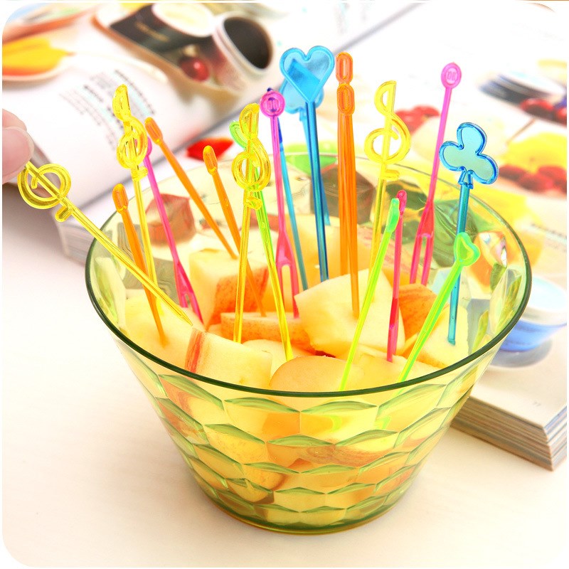 50pcs Disposable Salad Fork Stick Set Food Picks Cocktail