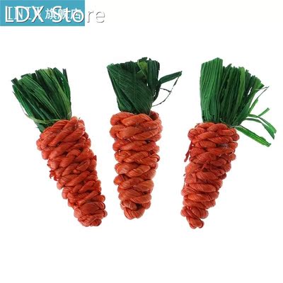 3Pcs Carrot Shaped Rabbit Hamster Chew Bite Toys Guinea Pig