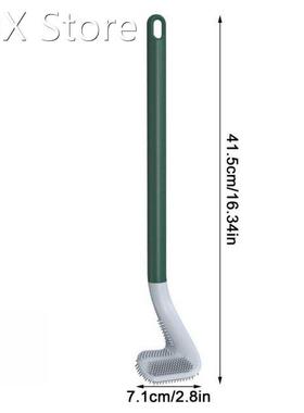 Toilet Brush Silicone Golf Soft Rubber Long Handle No Dead T
