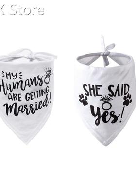 Dog Wedding Bandana Married Engagement Pet Triangle Bibs Sca