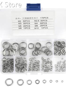 180pcs M2 to M10 Stainless Steel SS304 Spring Washer Assortm