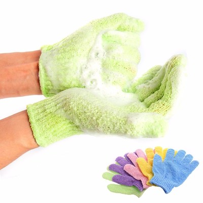 Exfoliating-Mitt-Glove Shower-Scrub-Gloves Body-Massage-Spon