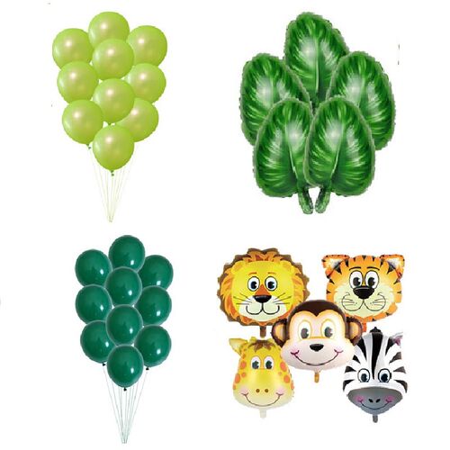 Jungle Animal Lion Cow Zebra Elephant Monkey Foil Balloon Zo