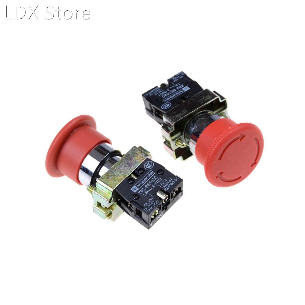 Red Sign Mushroom Emergency Stop Push Button Switch 22mm NC