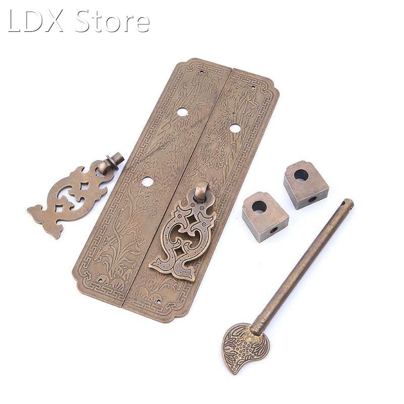 3x15cm Door handle Chinese style Retro Pure copper Antique C