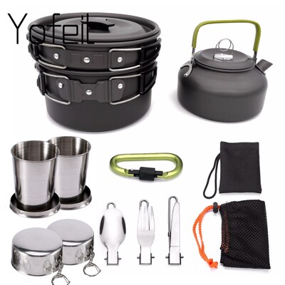 1 Set Outdoor Pots Pans Camping Cookware Picnic Cooking Set