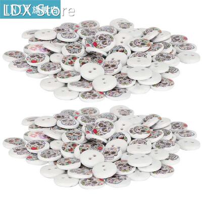 Wooden Buttons Skull Buttons White Background Sewing Accesso