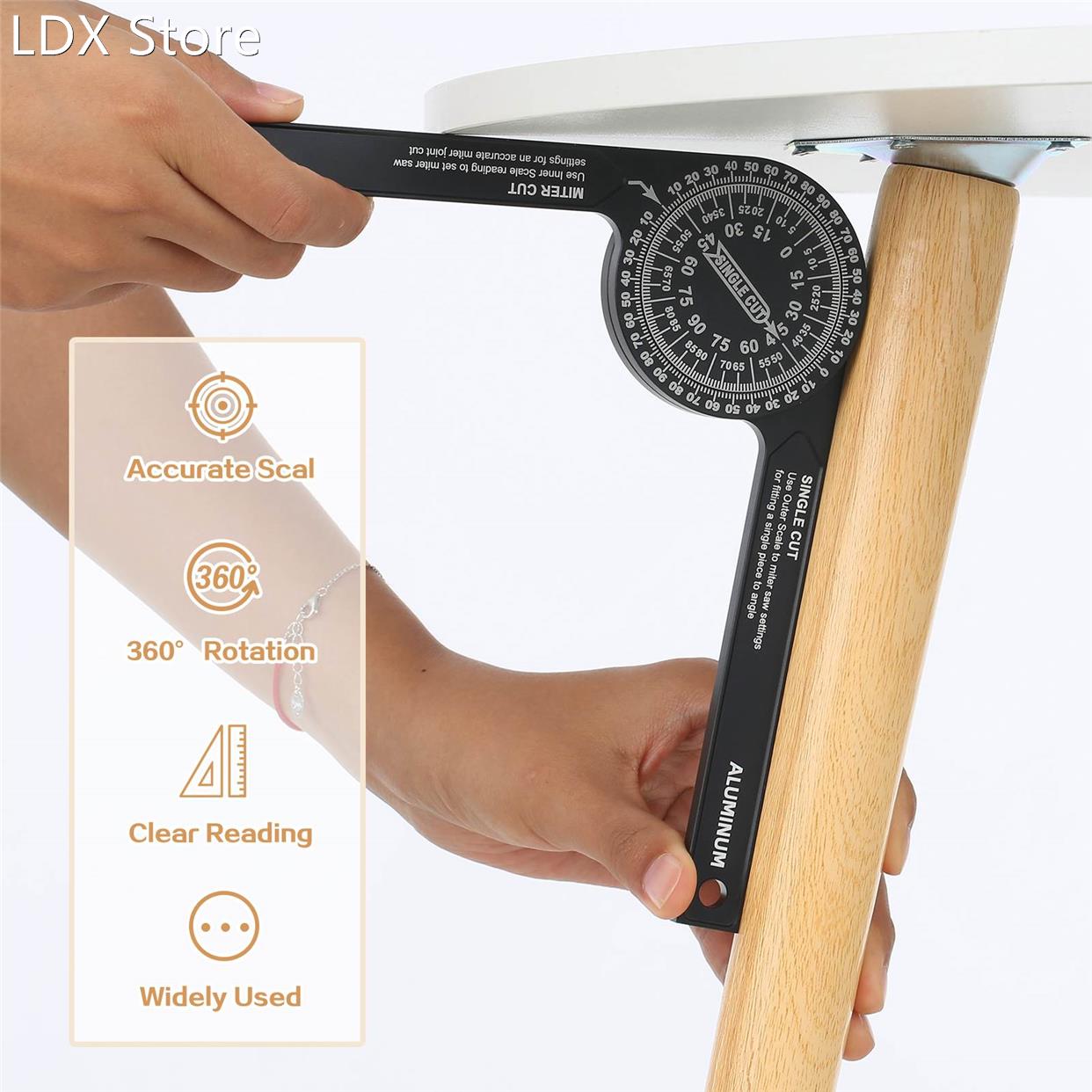 7in Miter Saws Protractor Rust Proof Aluminum Alloy Accurate
